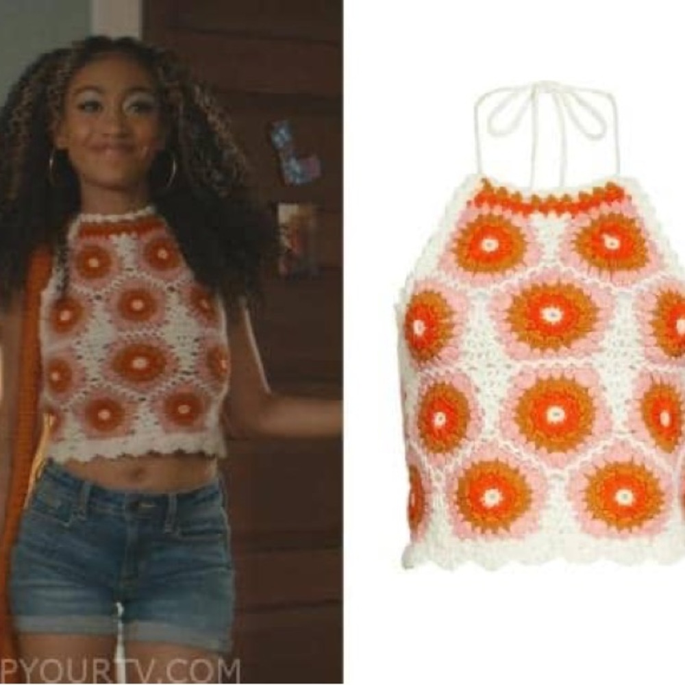 Sea New York floral crochet top